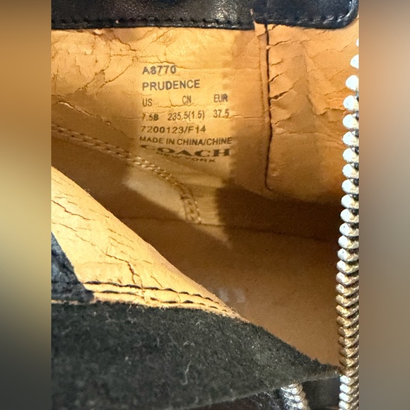 Coach Prudence Ankle Black Leather Boots Women’s Size 7.5 **piling inside - Picture 9 of 14